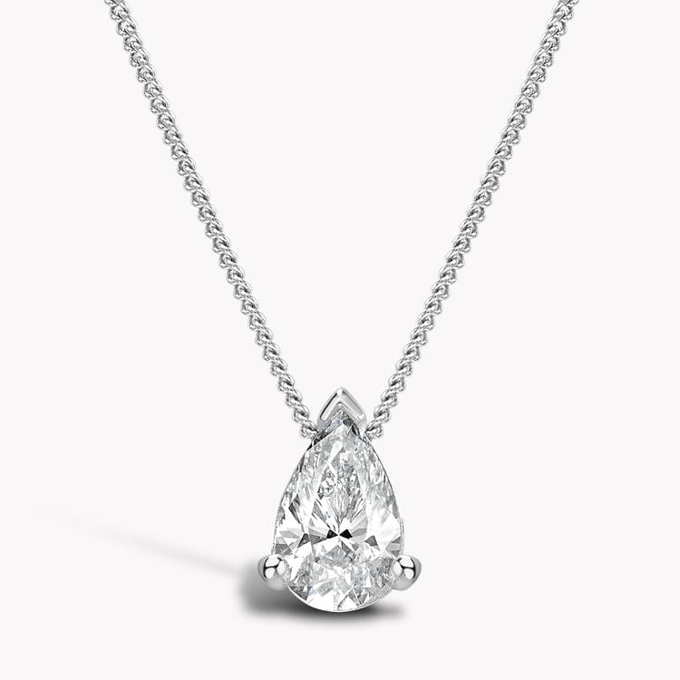 18ct White Gold 2.64ct Pear Shape Diamond Pendant