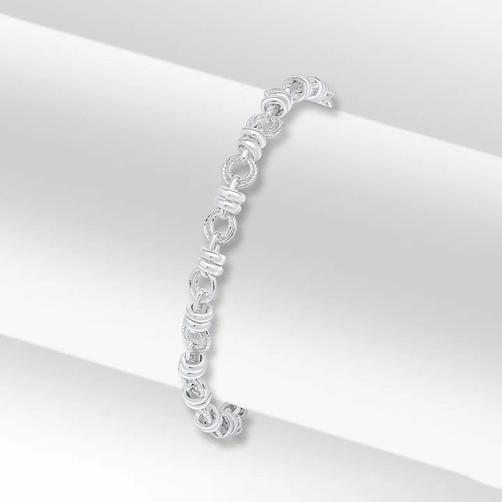 Sterling Silver Handmade 6.2mm Round Linked Circles Bracelet