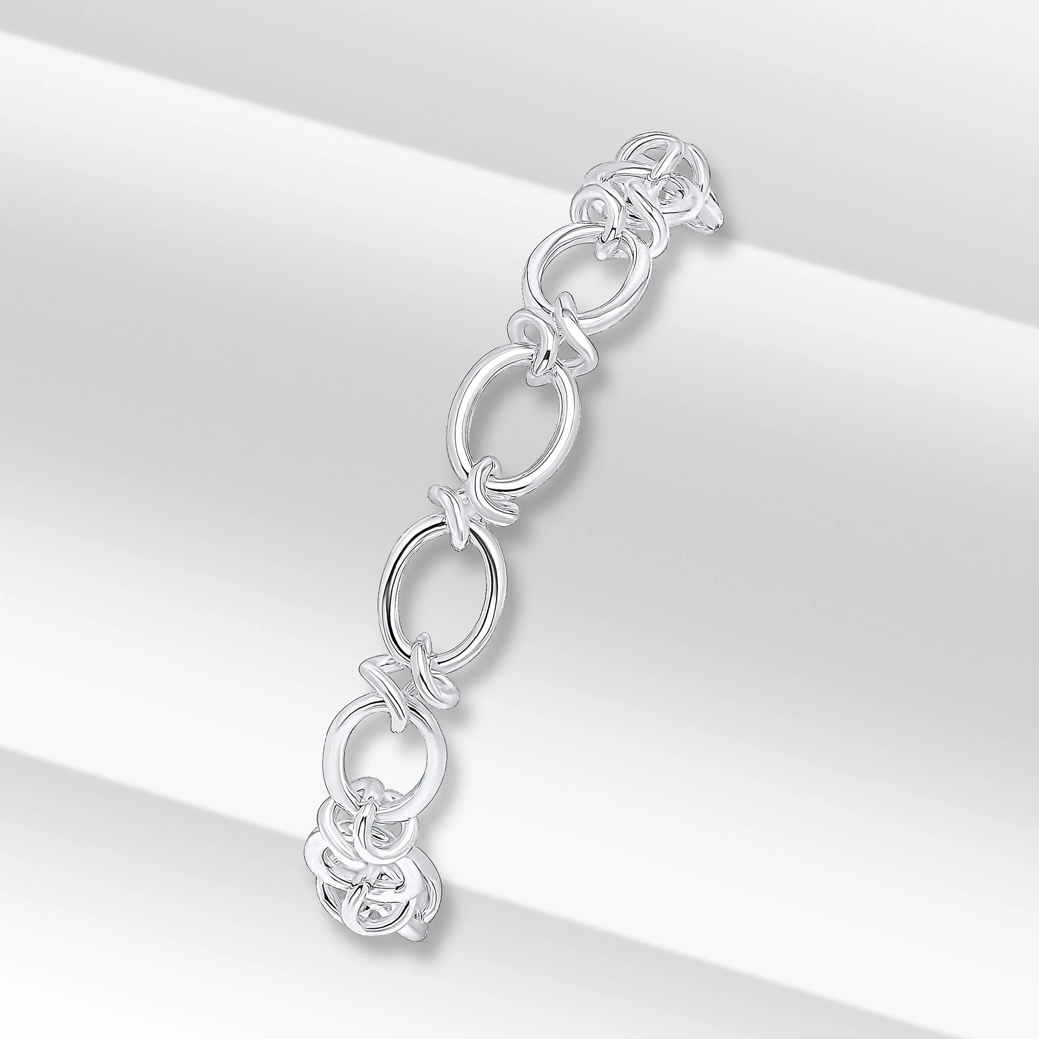 Sterling Silver Handmade Oval Link Bracelet