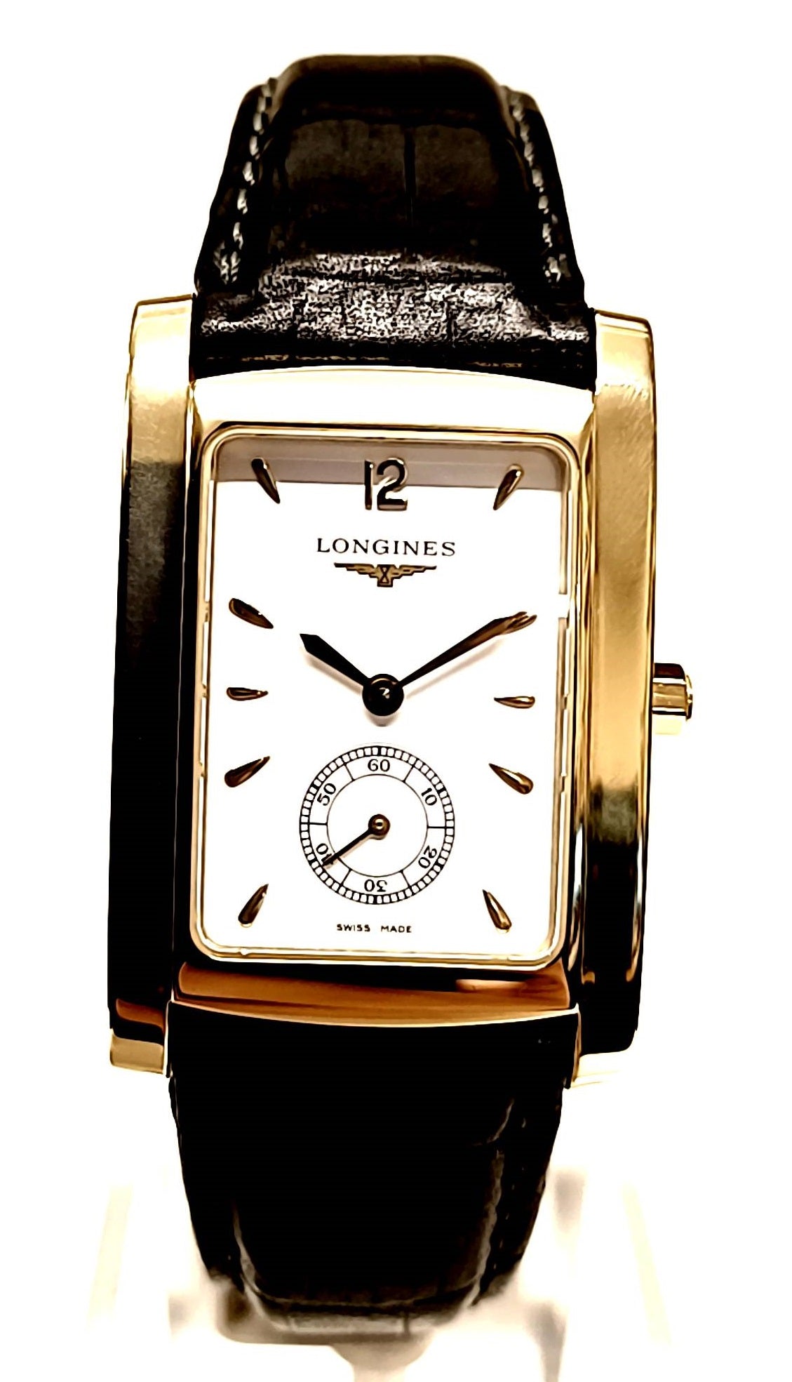 Unisex 18ct Gold DolceVita Longines on Leather Strap