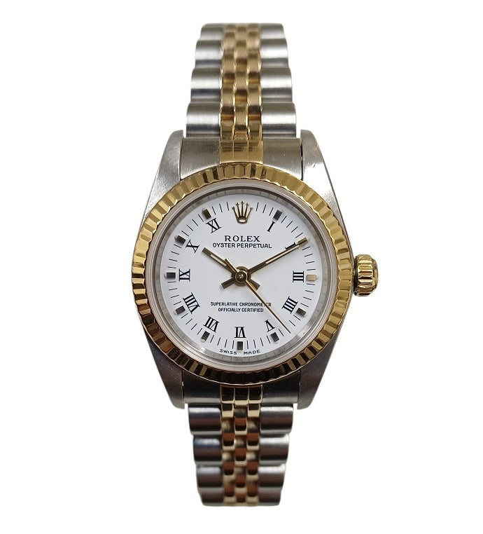 Ladies 2 Colour Rolex Oyster Perpetual Watch on Bracelet