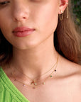 Yellow Gold On Silver Rainbow Multi Gemstone Necklace
