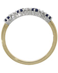 18ct Yellow Gold Sapphire & Diamond Half Eternity Ring