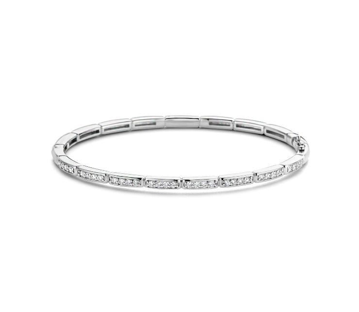 Sterling Silver Stone Set Ti Sento Bangle