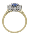 18ct Yellow Gold Oval Sapphire & Diamond Cluster Ring