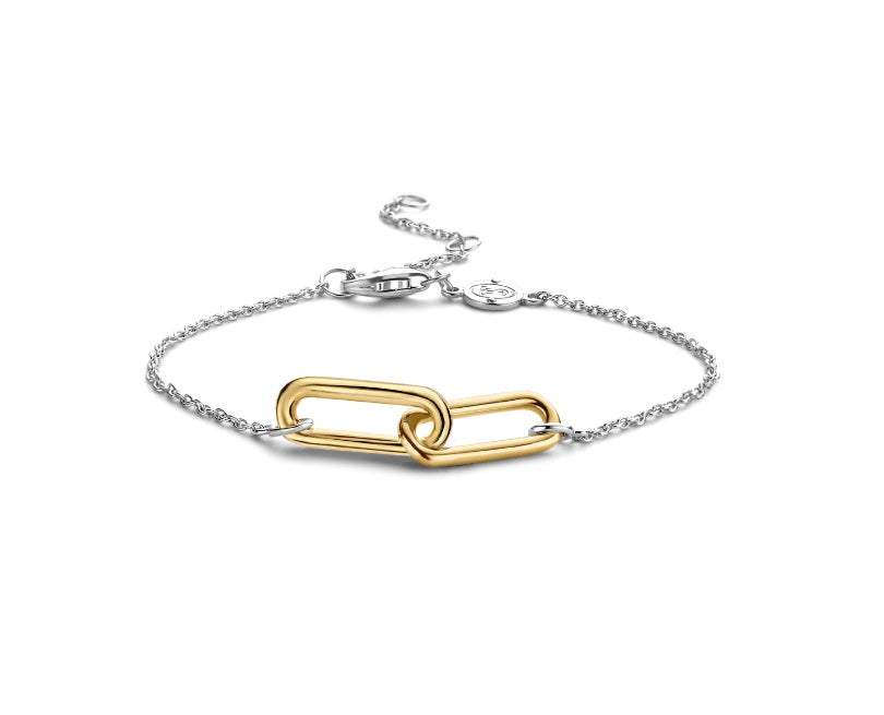 Sterling Silver Ti Sento 2 Colour Connected Links Bracelet