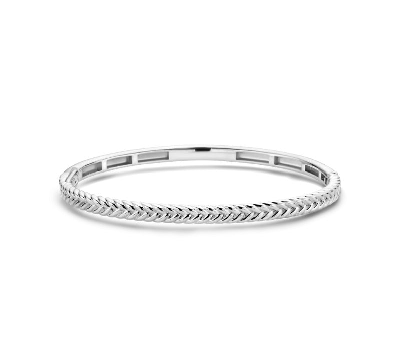 Sterling Silver Ti Sento Braided Pattern Bangle