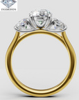 18ct Yellow Gold 2.59ct Laboratory Grown 3 Stone Oval Diamond Ring