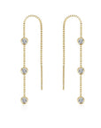 Yellow Gold on Silver Pull Through Waterfall Drop Earrings