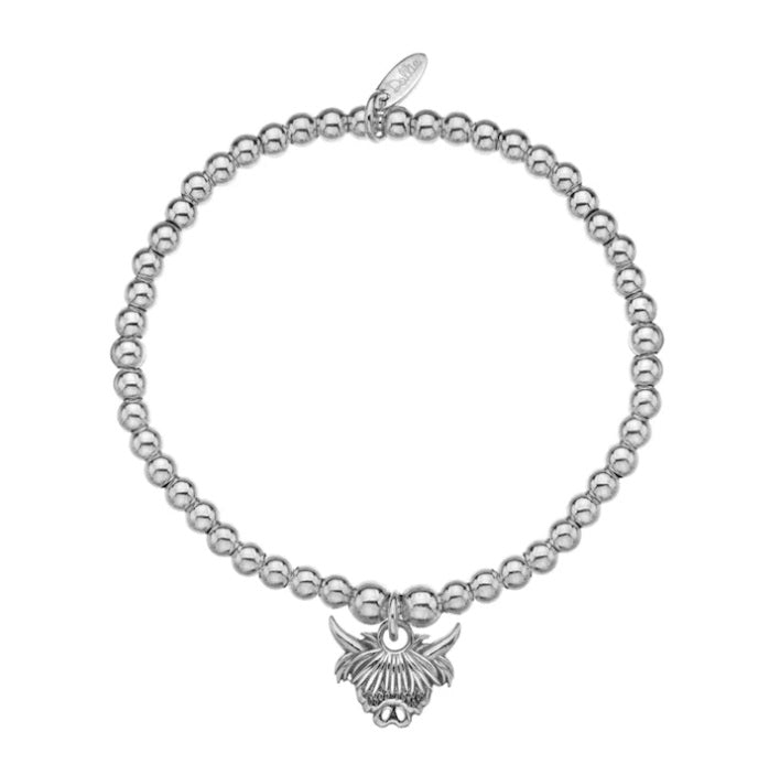 Sterling Silver Dollie Jewellery Highland Cow Stacking Bracelet