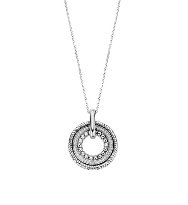 Sterling Silver Ti Sento Structure Circle Necklace