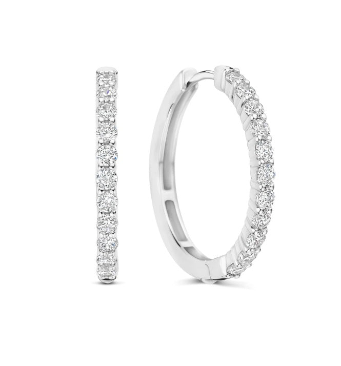 Sterling Silver Ti Sento Tennis Large 21.5mm Hoop Earrings
