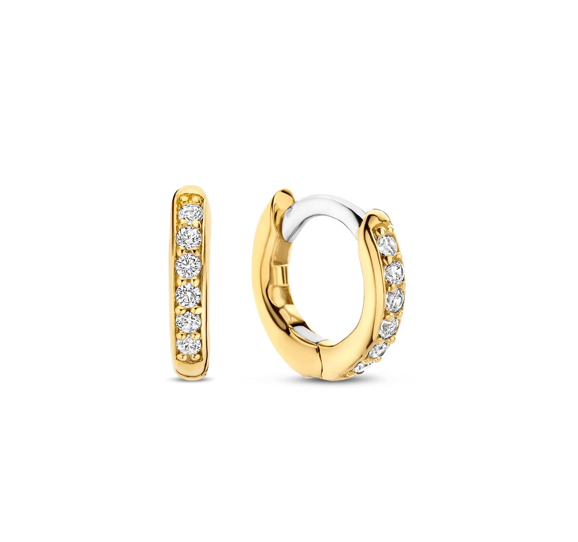 Gold On Sterling Silver Ti Sento Huggy Hoop Earrings