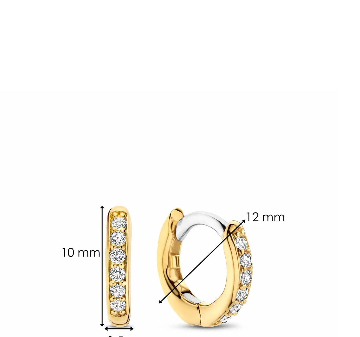 Gold On Sterling Silver Ti Sento Huggy Hoop Earrings