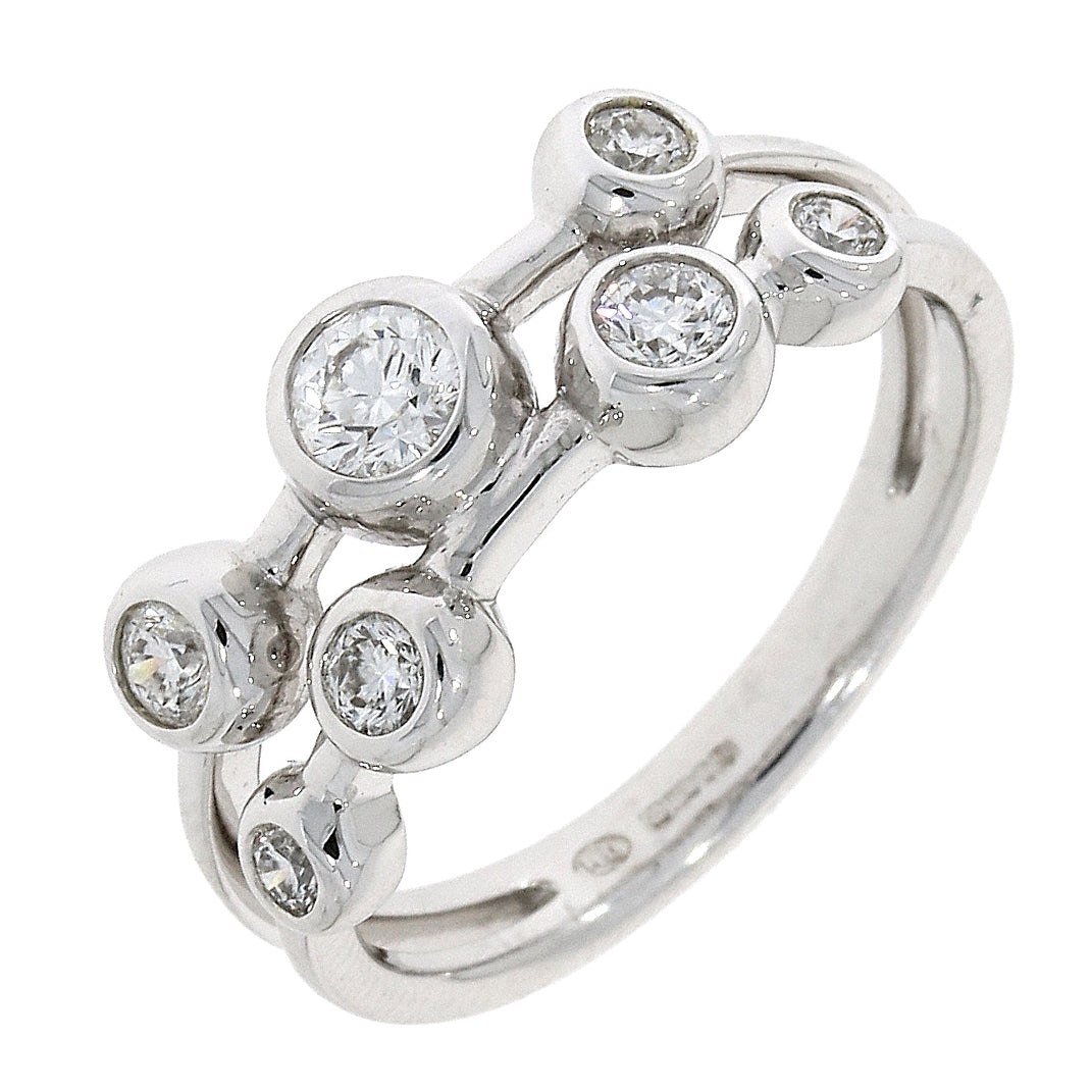 Pre Owned 18ct White Gold 0.45ct Diamond Bubble Ring