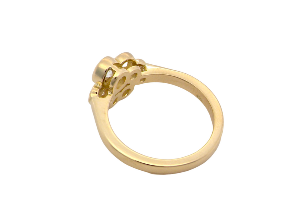 18ct Yellow Gold 6 Stone Diamond Bubble Ring