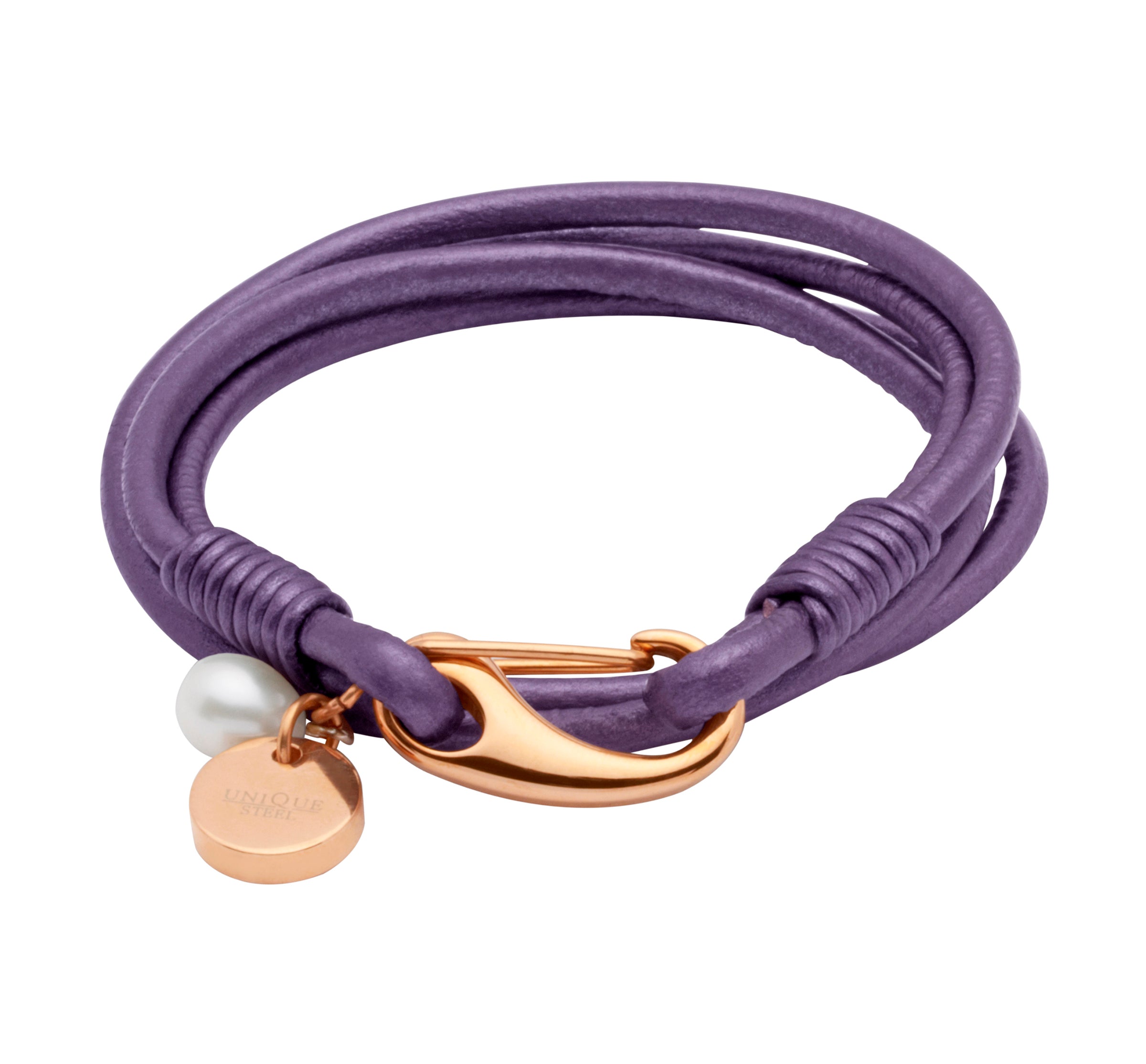 Ladies Unique &amp; Co Berry Leather Bracelet