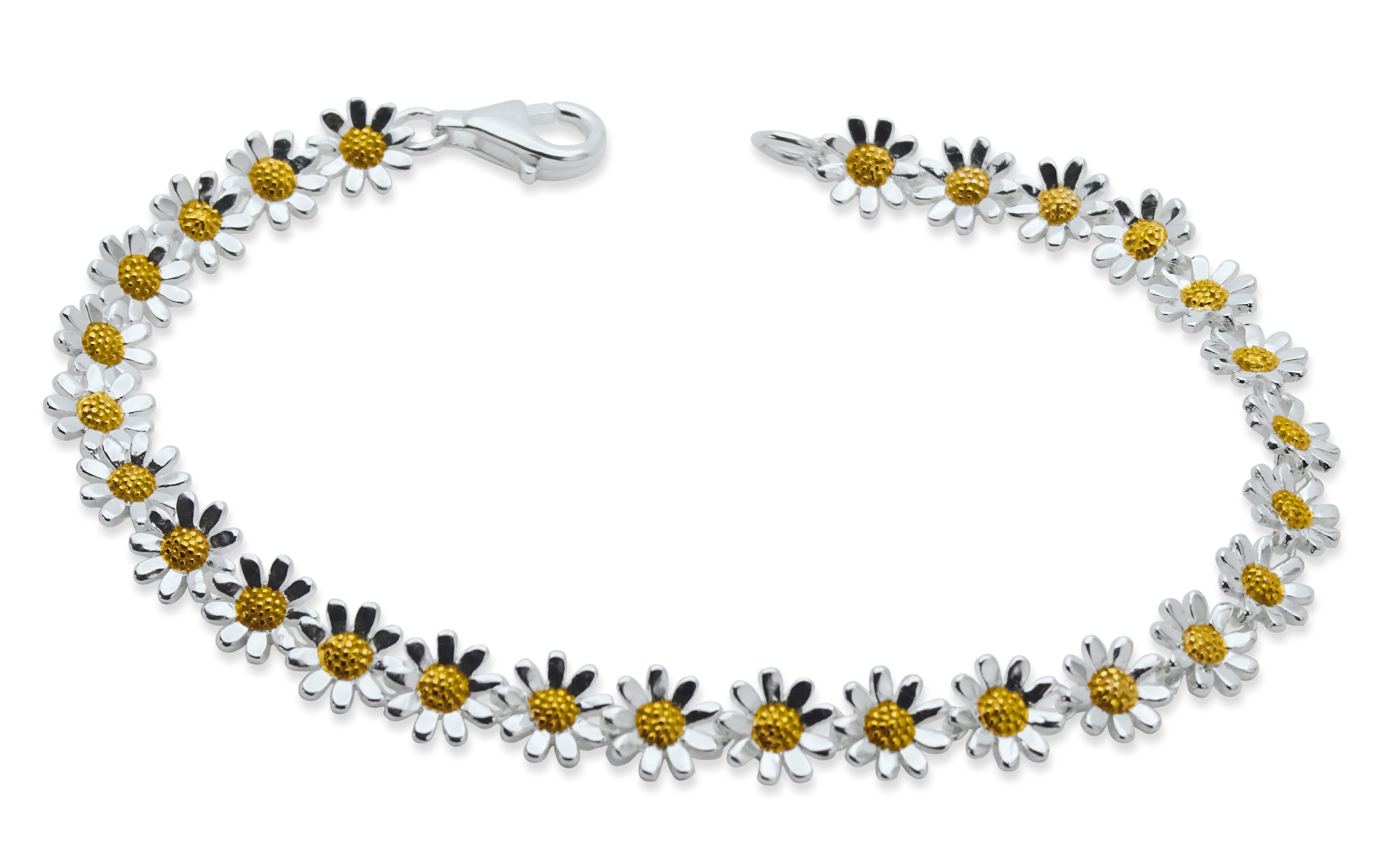 Sterling Silver Full Daisy Chain Bracelet