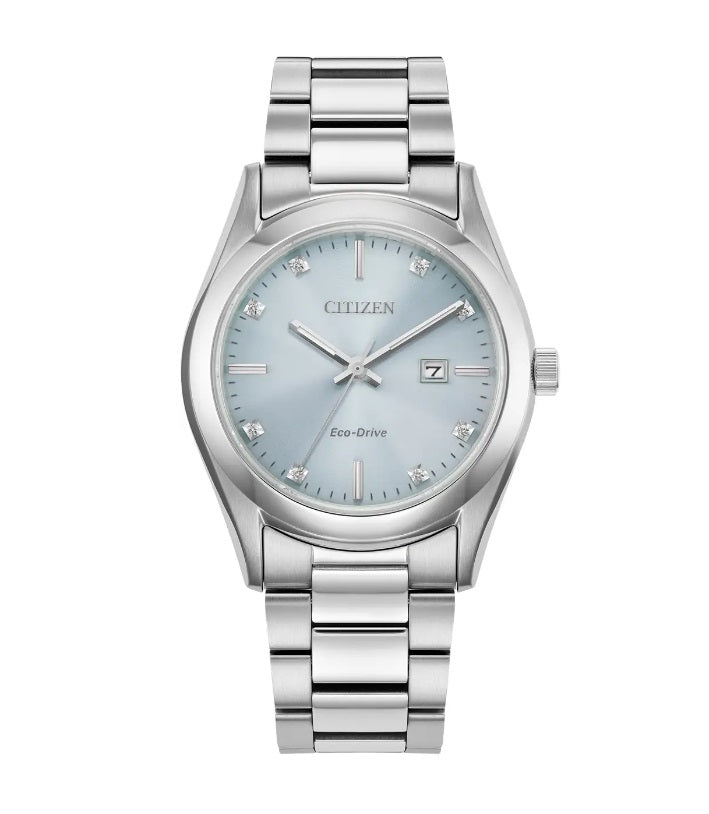 Ladies Steel Citizen Eco Drive Diamond Set Watch on Bracelet