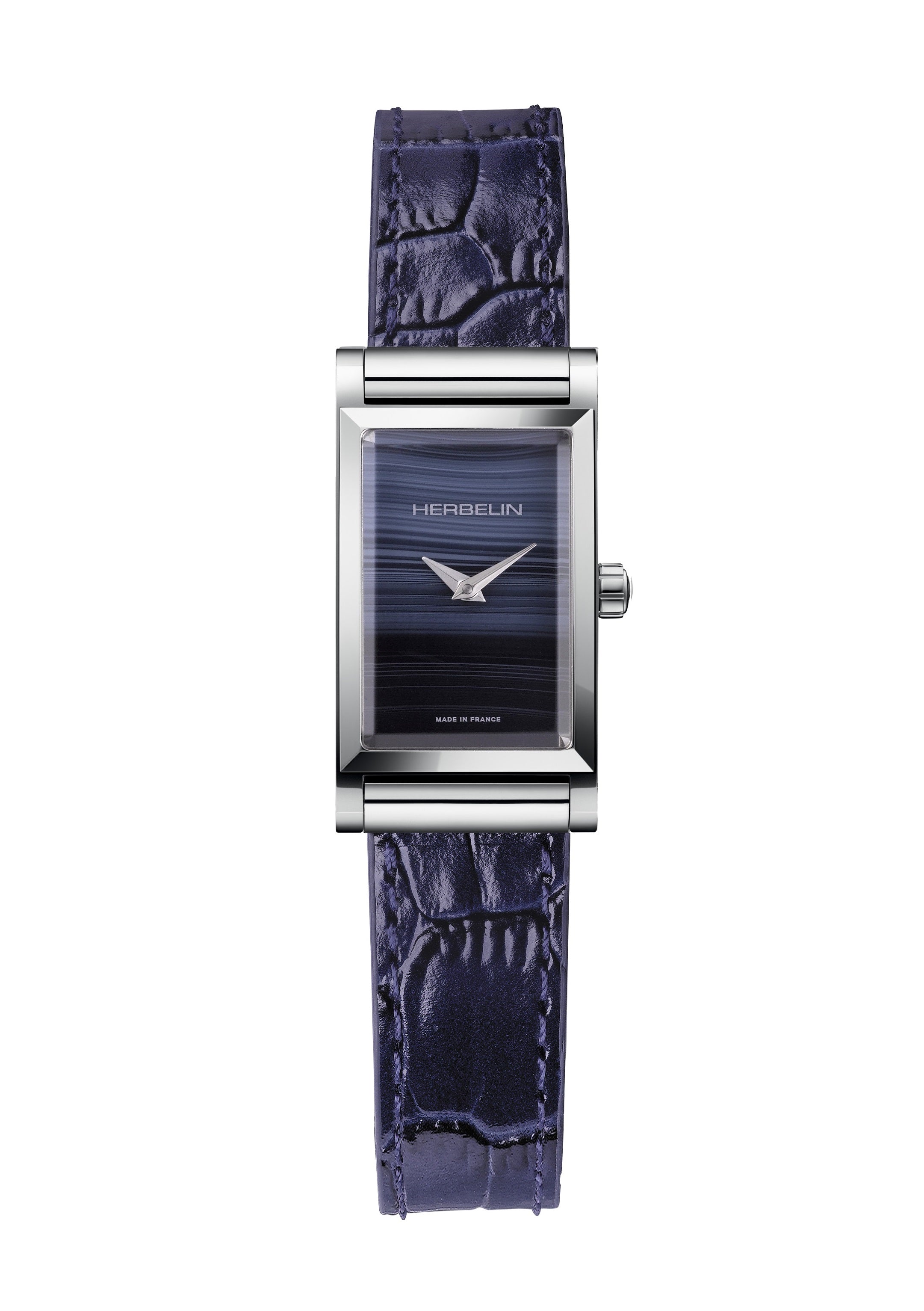 Ladies Herbelin Antares Blue Agate Watch on Leather Strap