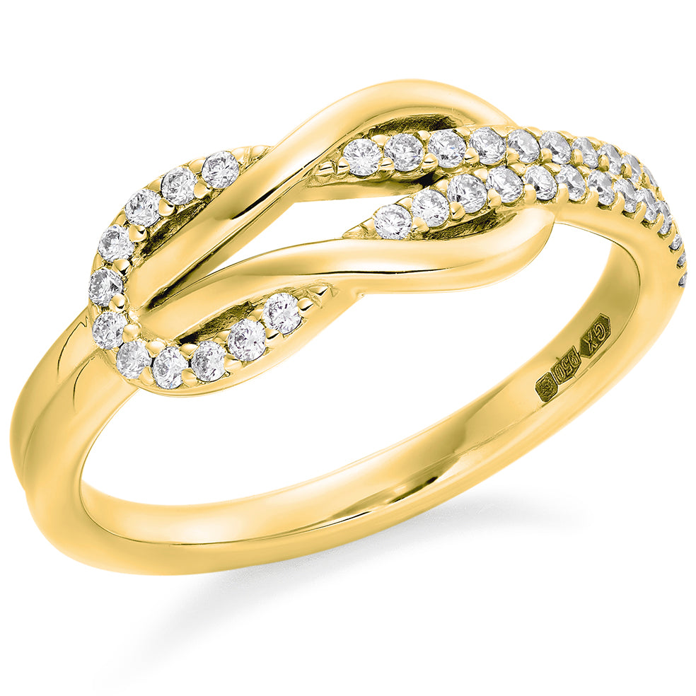 9ct Yellow Gold 0.25ct Diamond Half Eternity Ring