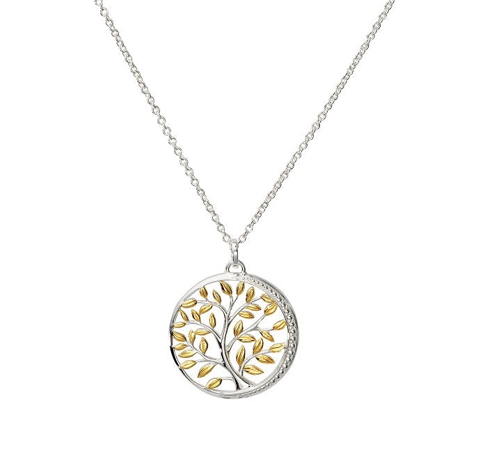 Sterling Silver &amp; Gold Vermeil Tree Of Life Necklace