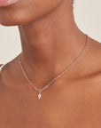 Sterling Silver Ania Haie Sparkle Drop Pendant Chunky Chain Necklace