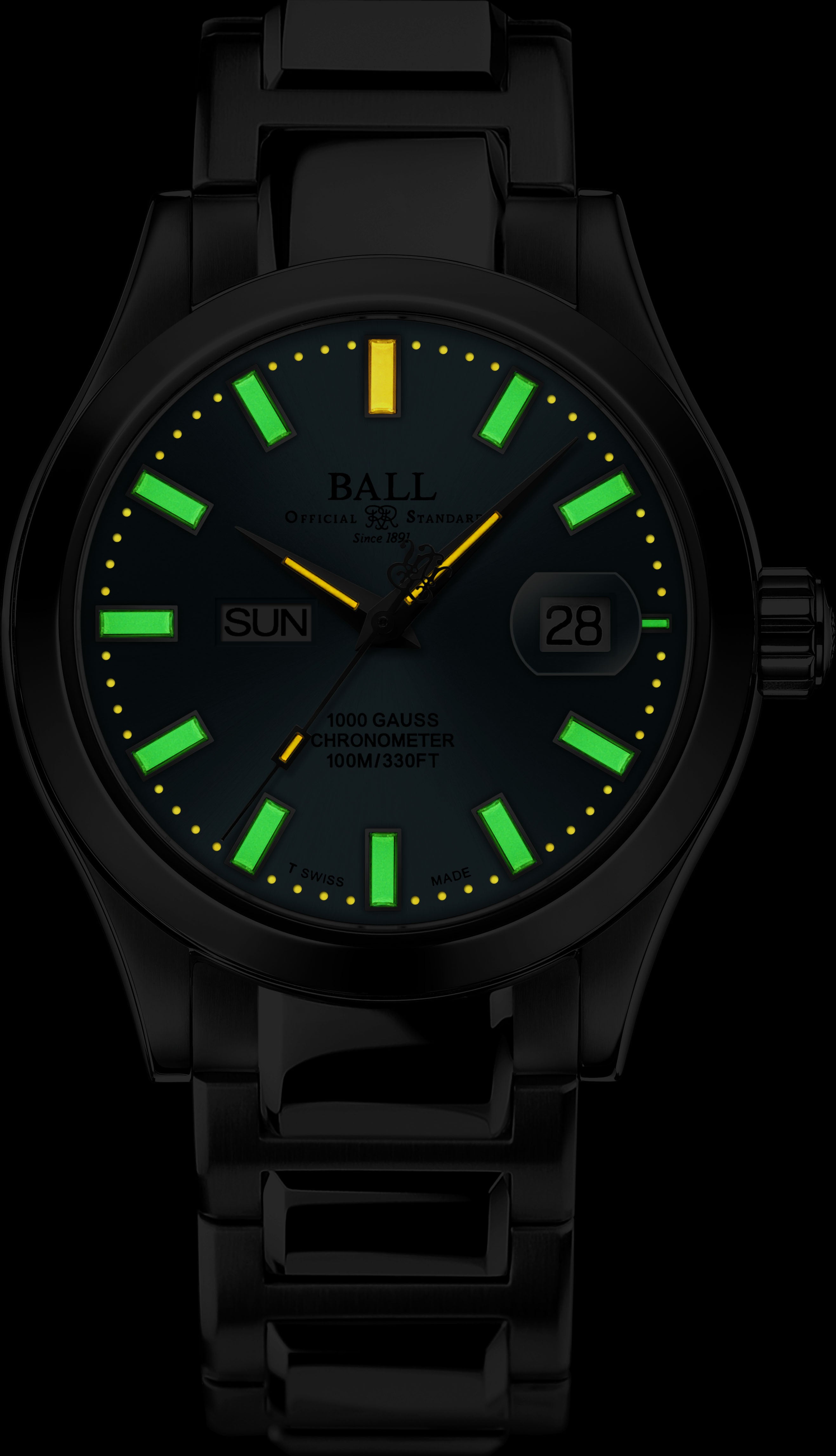 Mens Limited Edition Engineer III Marvelight Day &amp; Date Ball Watch on Bracelet