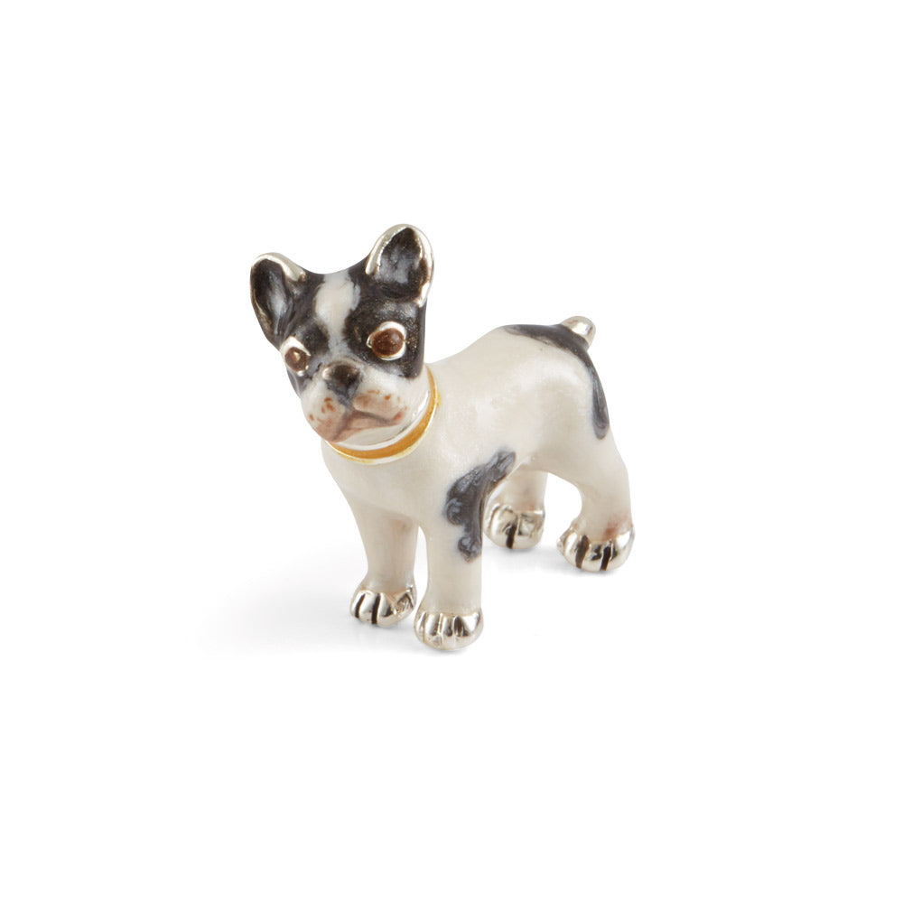 Silver and Enamel Minature French Bulldog