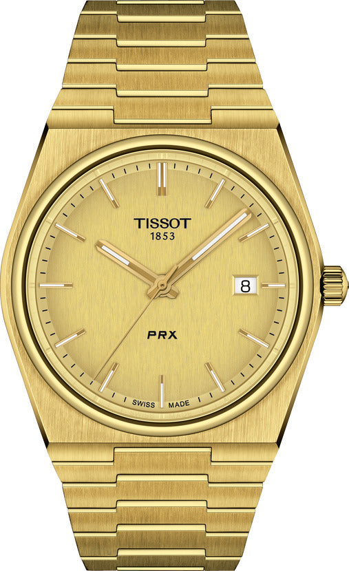 Mens Tissot PRX Gold Watch on Bracelet
