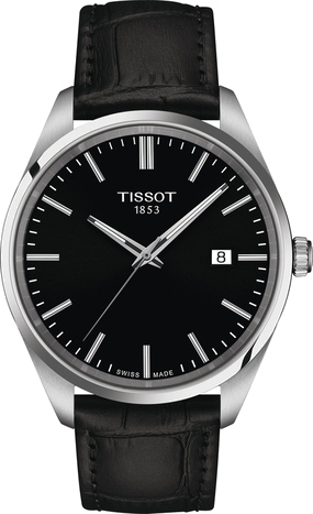 Mens Steel Tissot PR100 Watch on Leather Strap