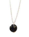 16.5 Inch Sterling Silver & Faceted Onyx Pendant Necklace