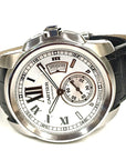 Pre Owned Mens Steel Calibre De Cartier Watch on Leather Strap
