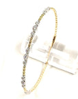 14ct Yellow & White Gold Flexible 0.32ct Diamond Bangle
