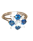 Pre Owned 18ct White Gold Sapphire & Diamond Cluster Ring