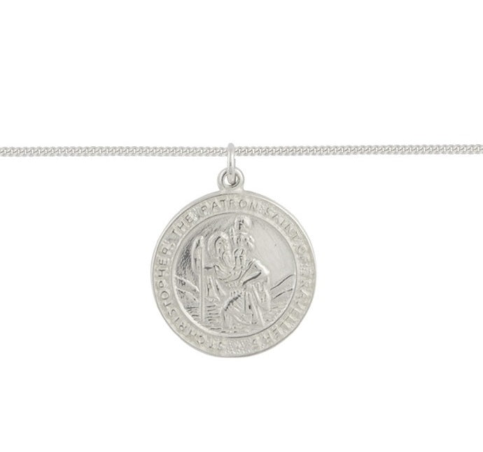 Sterling Silver St Christopher Necklace