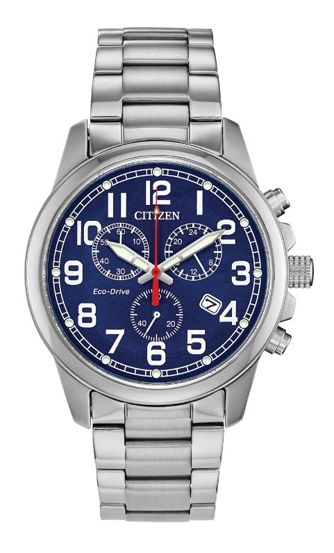 Mens Steel Citizen Eco Drive Chronograph Watch on Bracelet