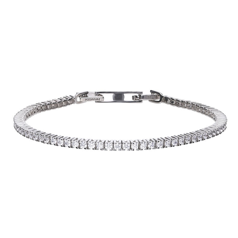 Sterling Silver Fine Claw Diamonfire Zirconia Tennis Bracelet