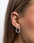 Sterling Silver Diamonfire Front Twist Hoop Earrings