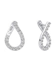 Sterling Silver Diamonfire Front Twist Hoop Earrings