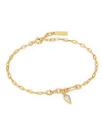 Gold Vermeil Ania Haie Sparkle Drop Pendant Chunky Chain Bracelet