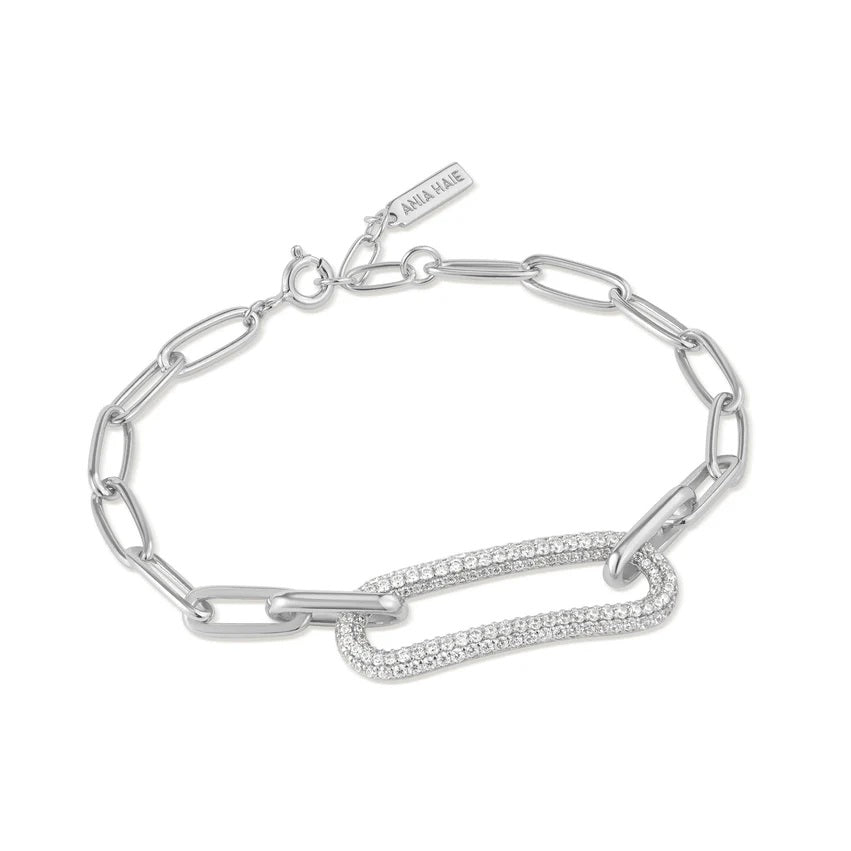 Sterling Silver Ania Haie Pavé Link Bracelet