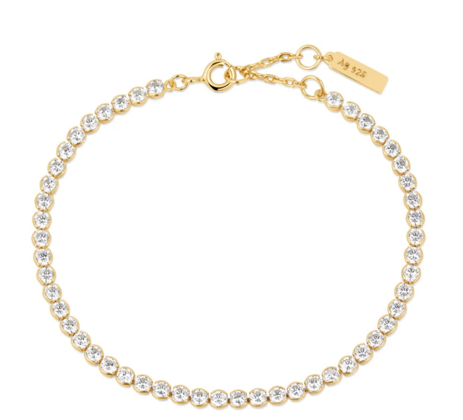 Gold Vermeil Ania Haie Row Bezel Set Bracelet