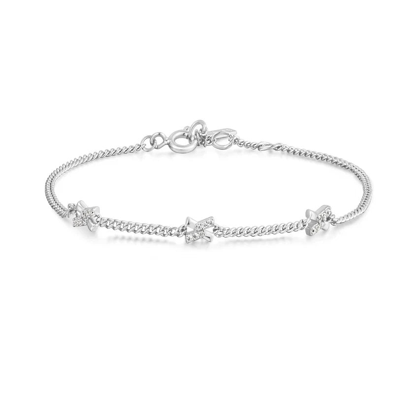 Sterling Silver Ania Haie Cross Station Bracelet