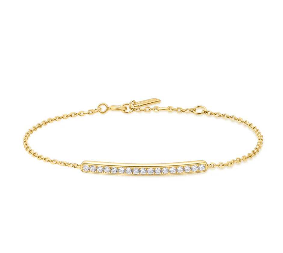 Gold Vermeil Ania Haie Pavé Bar Bracelet