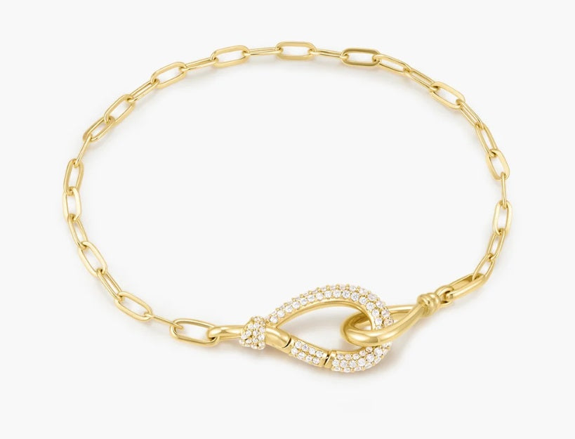 Gold Vermeil Ania Haie Gold Interlocked Pavé &amp; Polished Knot Bracelet