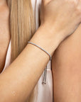 Sterling Silver Diamonfire Zirconia Toggle Tennis Bracelet