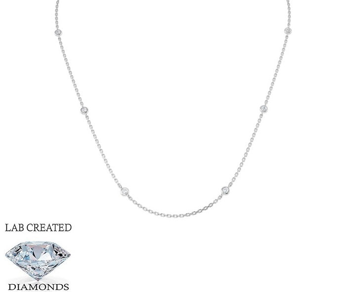 9ct White Gold 0.80ct Lab Grown Diamond Necklace