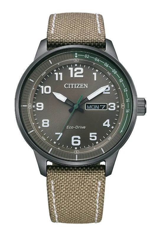 Mens Black PVD Citizen Eco Drive Weekender Watch on Strap