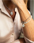 Sterling Silver Claudia Bradby Button Pearl Bracelet